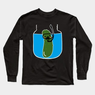 Funny Pickle Diving In A Pickle Jar Long Sleeve T-Shirt